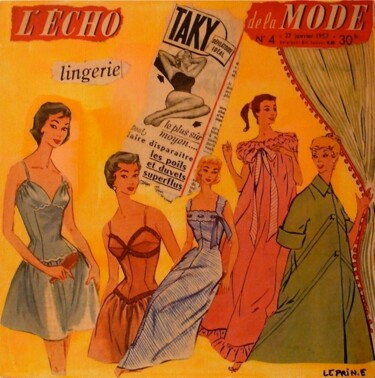 "DOUCE LINGERIE" başlıklı Tablo Edwige Leprin tarafından, Orijinal sanat, Petrol