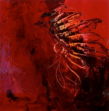 Pintura intitulada "Matrix Indienne" por Edwige Leprin, Obras de arte originais, Óleo