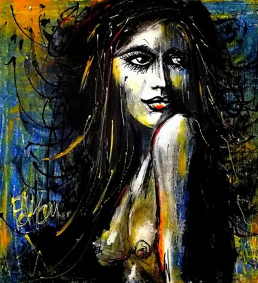 Painting titled "Giulia" by Edwige Manon (edman), Original Artwork, Acrylic