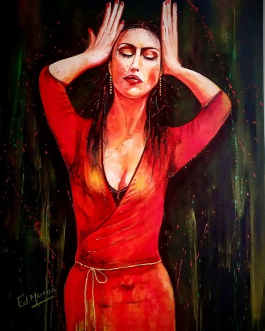 Painting titled "Paola" by Edwige Manon (edman), Original Artwork, Acrylic