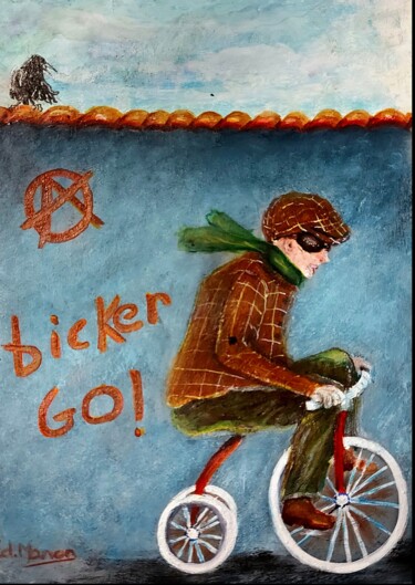 Peinture intitulée "" Bicker"" par Edwige Manon (edman), Œuvre d'art originale, Acrylique Monté sur Panneau de bois