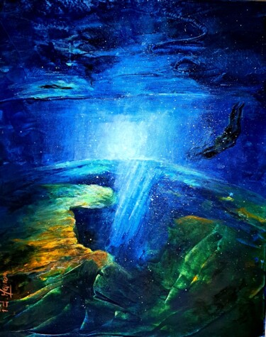 Malerei mit dem Titel "Abysse" von Edwige Manon (edman), Original-Kunstwerk, Acryl