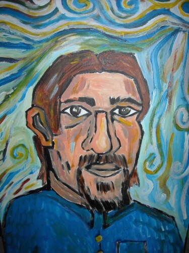 Schilderij getiteld "zelfportret Edwin B…" door Edwin Boeckxstaens (Origineel), Origineel Kunstwerk, Acryl