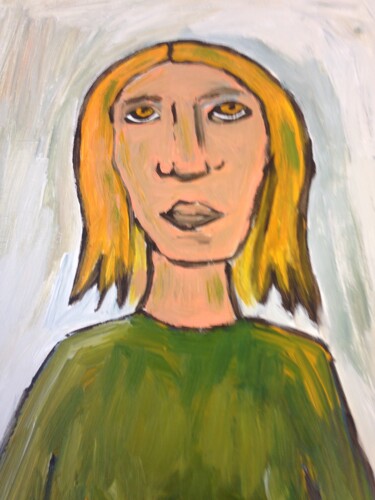 Painting titled "portret van vrouw--…" by Edwin Boeckxstaens (Origineel), Original Artwork, Acrylic