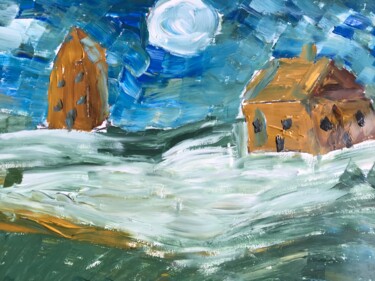 Schilderij getiteld "Winter Landschap (B…" door Edwin Boeckxstaens (Origineel), Origineel Kunstwerk, Acryl