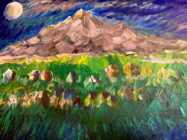 Painting titled "Berglandschap" by Edwin Boeckxstaens (Origineel), Original Artwork, Acrylic