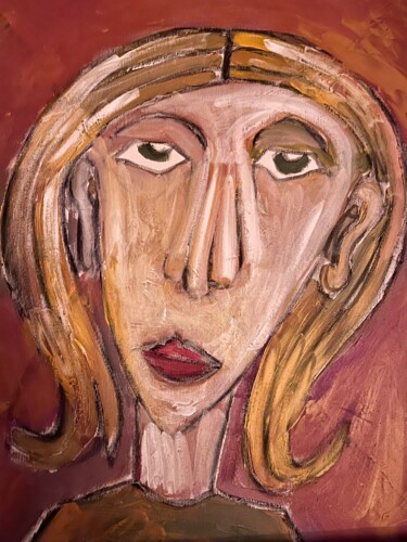 Painting titled "‘Portret’" by Edwin Boeckxstaens (Origineel), Original Artwork, Acrylic