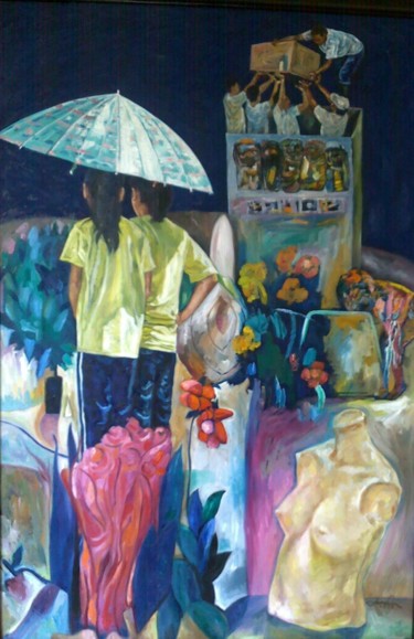 Painting titled "A Day In Bethany" by Edwin Jumalon, Original Artwork