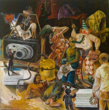 Картина под названием "The Backstage" - Edwin Jumalon, Подлинное произведение искусства
