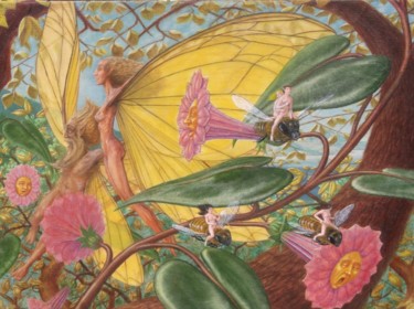 Malarstwo zatytułowany „The Hidden World” autorstwa Edwin Loftus, Oryginalna praca, Olej Zamontowany na Drewniana rama noszy