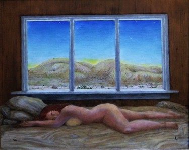 Schilderij getiteld "At Dawn" door Edwin Loftus, Origineel Kunstwerk, Olie