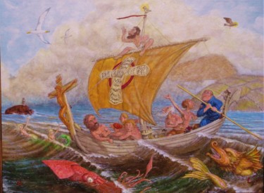 Pittura intitolato "The Voyage of Saint…" da Edwin Loftus, Opera d'arte originale, Olio