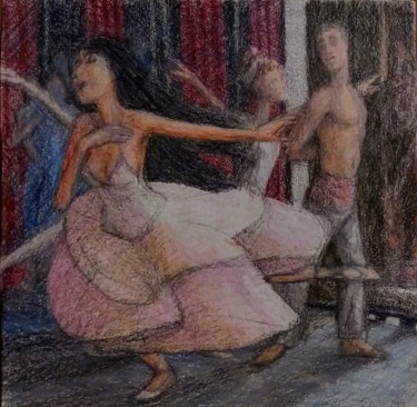 Dibujo titulada "The Ballet 1" por Edwin Loftus, Obra de arte original, Lápiz Montado en Otro panel rígido