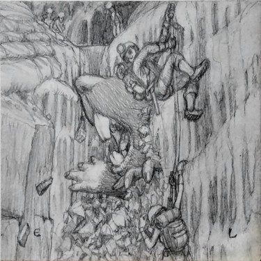 Tekening getiteld "Why Spelunking is D…" door Edwin Loftus, Origineel Kunstwerk, Grafiet Gemonteerd op Andere stijve panelen