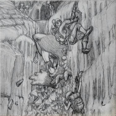 Why Spelunking is Dangerous Drawing titled "Why Spelunking is D…" by Edwin Loftus, Original Art, Graphite Mounted on Other rigid panel
