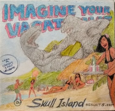 Disegno intitolato "Vacation!" da Edwin Loftus, Opera d'arte originale, Matita Montato su Altro pannello rigido