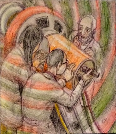 Dibujo titulada "The Quantum Generat…" por Edwin Loftus, Obra de arte original, Lápiz Montado en Otro panel rígido