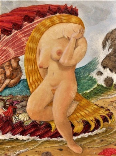 Ζωγραφική με τίτλο "The Birth of Venus" από Edwin Loftus, Αυθεντικά έργα τέχνης, Λάδι