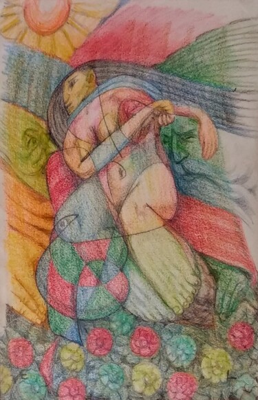 Рисунок под названием "Spring" - Edwin Loftus, Подлинное произведение искусства, Карандаш Установлен на Другая жесткая панель