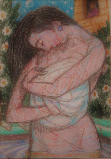 Dessin intitulée "Bathsheba 2" par Edwin Loftus, Œuvre d'art originale, Crayon Monté sur Autre panneau rigide