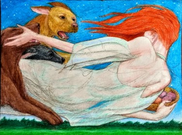 Disegno intitolato "Nehalennia" da Edwin Loftus, Opera d'arte originale, Matita Montato su Altro pannello rigido