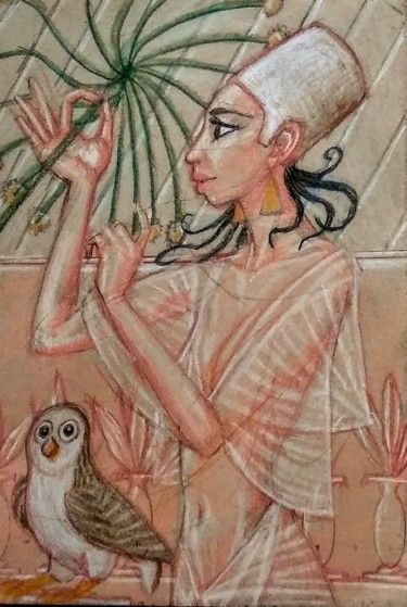 Dibujo titulada "Egyptian Demi-Godde…" por Edwin Loftus, Obra de arte original, Lápiz Montado en Otro panel rígido