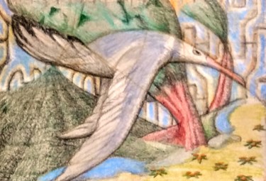 Dibujo titulada "The Seagull in the…" por Edwin Loftus, Obra de arte original, Lápiz Montado en Otro panel rígido