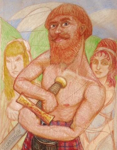 "The Scottish Guard" başlıklı Resim Edwin Loftus tarafından, Orijinal sanat, Pastel Diğer sert panel üzerine monte edilmiş