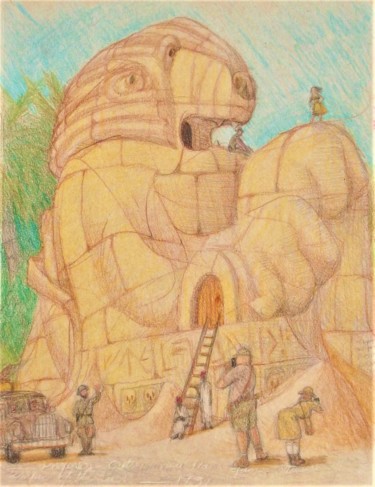 Dessin intitulée "Hunters of the Lost…" par Edwin Loftus, Œuvre d'art originale, Crayon Monté sur Autre panneau rigide