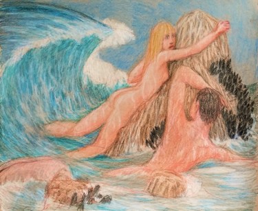 Рисунок под названием "Flotsam 2" - Edwin Loftus, Подлинное произведение искусства, Карандаш Установлен на Другая жесткая па…