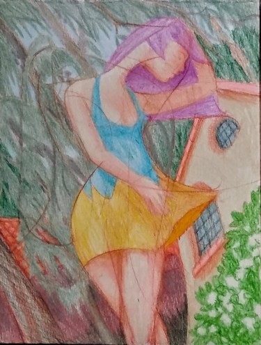 Рисунок под названием "The Pretty Girl ste…" - Edwin Loftus, Подлинное произведение искусства, Карандаш Установлен на Другая…