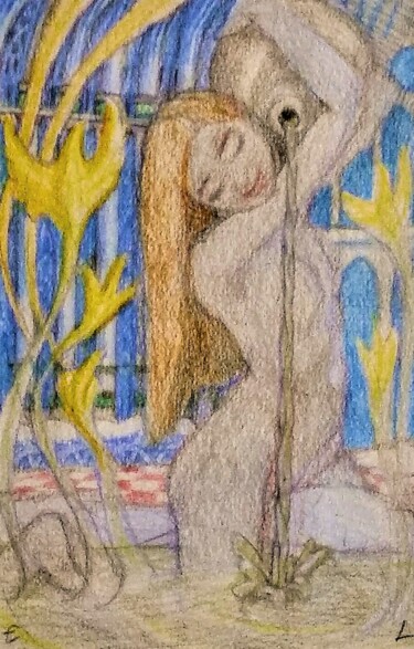 Σχέδιο με τίτλο "In the Well of the…" από Edwin Loftus, Αυθεντικά έργα τέχνης, Μολύβι Τοποθετήθηκε στο Άλλος άκαμπτος πίνακας