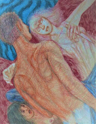 Рисунок под названием "Onryo" - Edwin Loftus, Подлинное произведение искусства, Карандаш Установлен на Другая жесткая панель