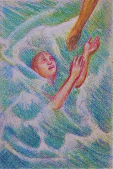 Рисунок под названием "Salvation" - Edwin Loftus, Подлинное произведение искусства, Карандаш Установлен на Другая жесткая па…