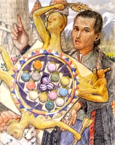 Machiavelli Drawing titled "Machiavelli" by Edwin Loftus, Original Art, Pencil Mounted on Other rigid panel