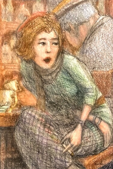 Dessin intitulée "Living in Fear" par Edwin Loftus, Œuvre d'art originale, Crayon Monté sur Autre panneau rigide