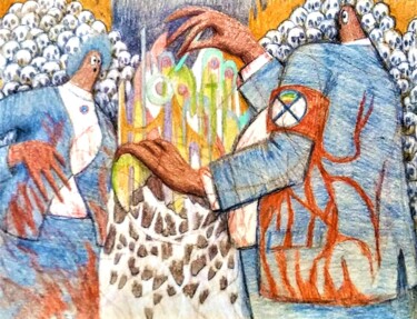 Рисунок под названием "Socialism" - Edwin Loftus, Подлинное произведение искусства, Пастель