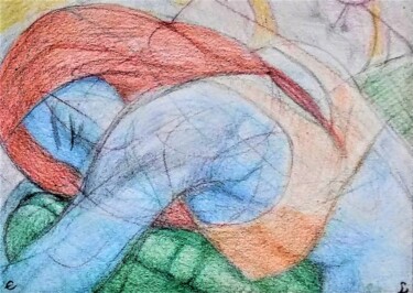 Рисунок под названием "Women Napping" - Edwin Loftus, Подлинное произведение искусства, Пастель Установлен на Другая жесткая…