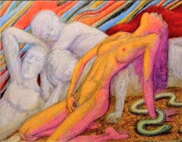 Drawing titled "Fidelity in Love" by Edwin Loftus, Original Artwork, Pastel Mounted on Other rigid panel