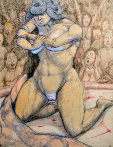 Dessin intitulée "The Victor" par Edwin Loftus, Œuvre d'art originale, Pastel Monté sur Autre panneau rigide