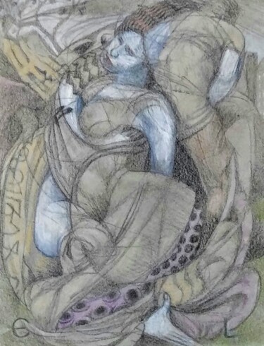 Love in the 21st Century Dessin intitulée "Love in the 21st Ce…" par Edwin Loftus, Œuvre d'art originale, Crayon Monté sur Autre panneau rigide
