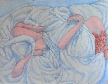 Desenho intitulada "Sleeper" por Edwin Loftus, Obras de arte originais, Pastel Montado em Outro painel rígido