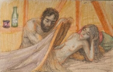 Dibujo titulada "Disappointment" por Edwin Loftus, Obra de arte original, Pastel Montado en Otro panel rígido