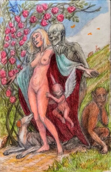 Disegno intitolato "Spirits of Nature G…" da Edwin Loftus, Opera d'arte originale, Pastello Montato su Altro pannello rigido