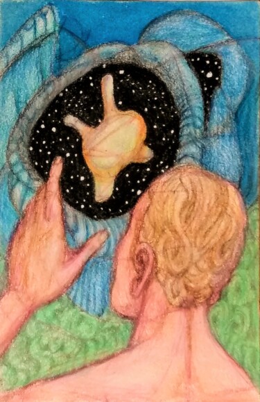 Tekening getiteld "The Hole in Existen…" door Edwin Loftus, Origineel Kunstwerk, Pastel Gemonteerd op Andere stijve panelen