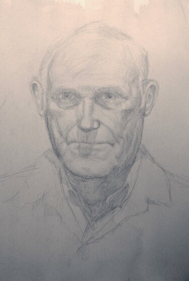 图画 标题为“Portrait of an Old…” 由Edwin Loftus, 原创艺术品, Silverpoint 安装在其他刚性面板上