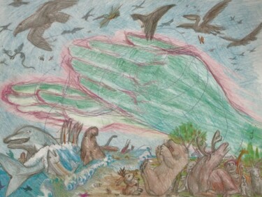 Dibujo titulada "The Creation of the…" por Edwin Loftus, Obra de arte original, Pastel Montado en Otro panel rígido