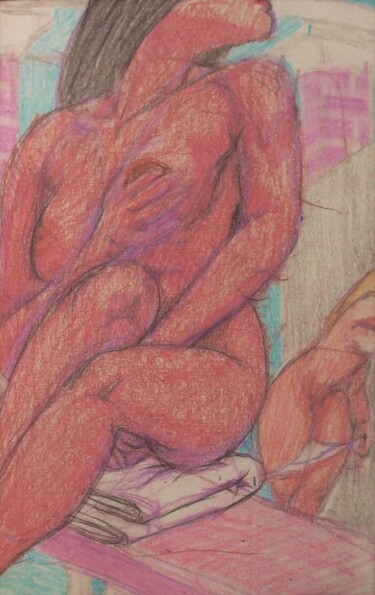Drawing titled "Soon Might be Lovers" by Edwin Loftus, Original Artwork, Pastel Mounted on Other rigid panel