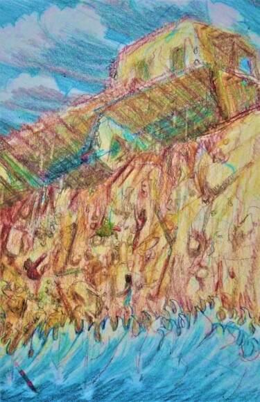 Drawing titled "The House built upo…" by Edwin Loftus, Original Artwork, Pastel Mounted on Other rigid panel