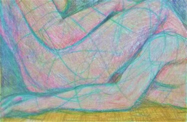 Dessin intitulée "Lovers 54" par Edwin Loftus, Œuvre d'art originale, Pastel Monté sur Autre panneau rigide